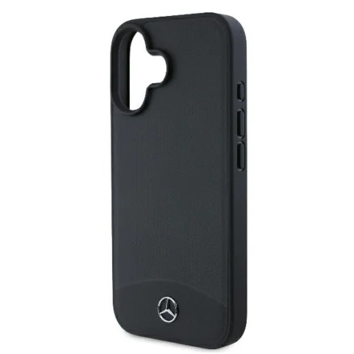 Original Case MERCEDES kemény tok Textured and Plain Leather MagSafe MEHMP16S23RBARK iPhone 16 fekete tok - 6