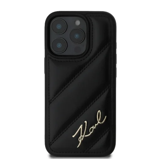  iPhone 16 Pro Max fekete Original Pouch KARL LAGERFELD keménytok Steppelt Signature KLHCP16XPQDSMGK - 3