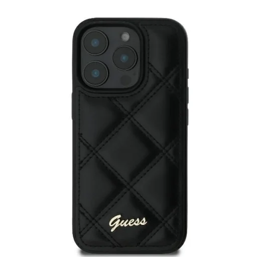  iPhone 16 Pro fekete Original Case GUESS Steppelt Fém Logó GUHCP16LPSQSQSK tok - 3
