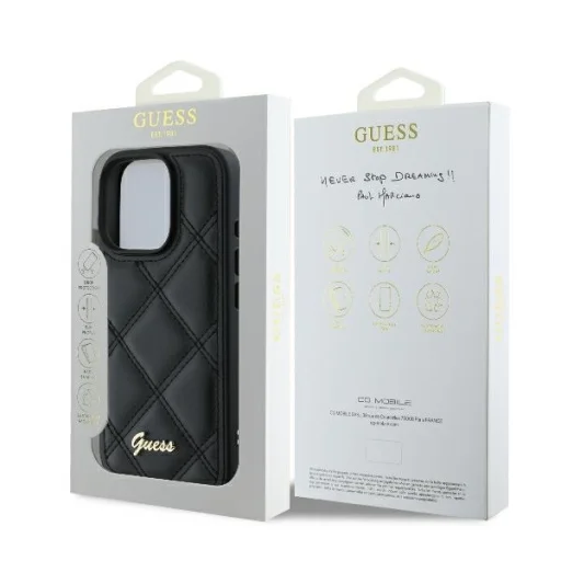  iPhone 16 Pro fekete Original Case GUESS Steppelt Fém Logó GUHCP16LPSQSQSK tok - 8