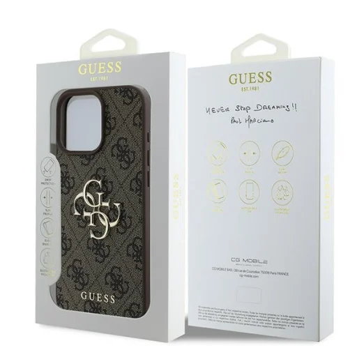  iPhone 16 Pro barna Original Case GUESS 4G Big Logo GUHCP16L4GMGBR tok - 8
