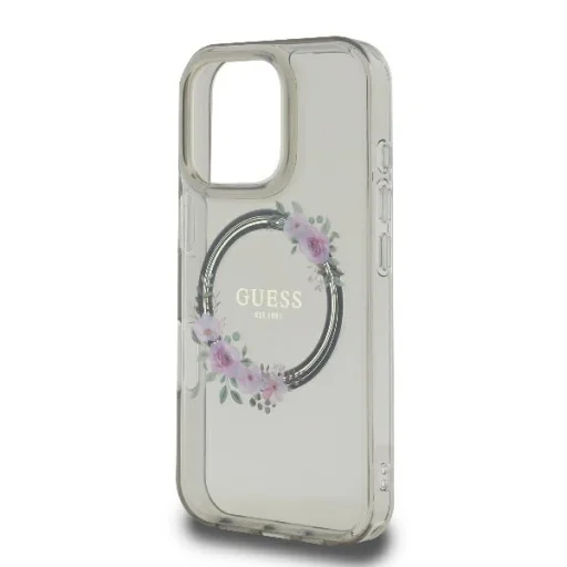  iPhone 16 Pro Fekete Original Case GUESS IML Flowers Wreath Magsafe GUHMP16LHFWFCK tok - 6