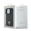  iPhone 16 Pro fekete Original Case GUESS hardcase Leather 4G Triangle Strass Magsafe GUHCP16LP4TDPK tok thumbnail