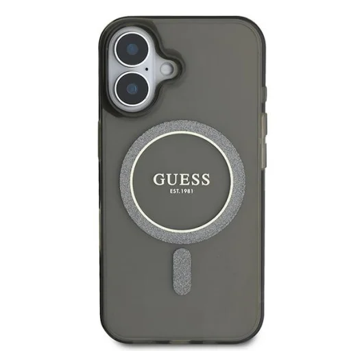  iPhone 16 Fekete Eredeti GUESS IML Glitter Circle Magsafe GUHMP16SHFGEREK tok - 3