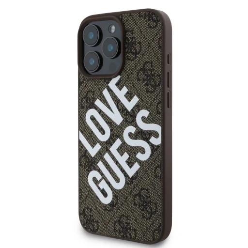  iPhone 16 Pro Max barna Guess PU Leather 4G Big Love Logo MagSafe tok - 3