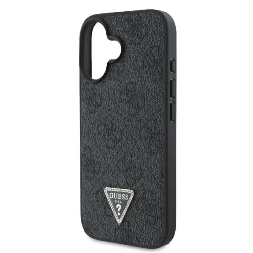  iPhone 16 Fekete Original Case GUESS bőrből készült 4G Triangle Strass Magsafe tok GUHCP16SP4TDPK - 6