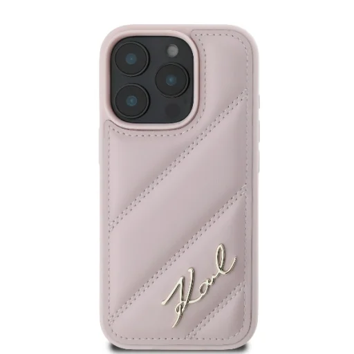  iPhone 16 Pro Pink Eredeti Pouch KARL LAGERFELD keménytok Steppelt Signature KLHCP16LPQDSMGP tok - 3