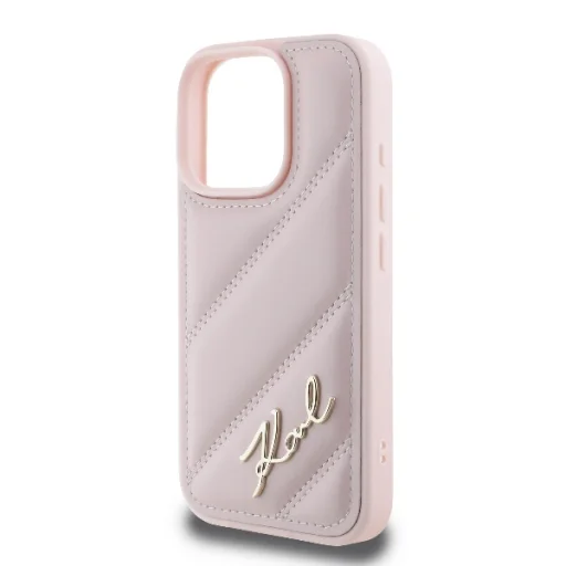  iPhone 16 Pro Pink Eredeti Pouch KARL LAGERFELD keménytok Steppelt Signature KLHCP16LPQDSMGP tok - 6