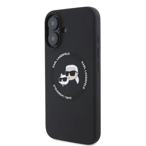  iPhone 16 Fekete Karl Lagerfeld Liquid Silicone K&CH Heads MagSafe tok - 3