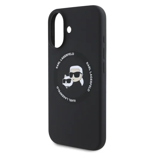  iPhone 16 Fekete Karl Lagerfeld Liquid Silicone K&CH Heads MagSafe tok - 4