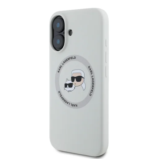 iPhone 16 Bézs Karl Lagerfeld Liquid Silicone K&CH Heads MagSafe tok - 3