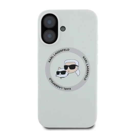  iPhone 16 Bézs Karl Lagerfeld Liquid Silicone K&CH Heads MagSafe tok - 2