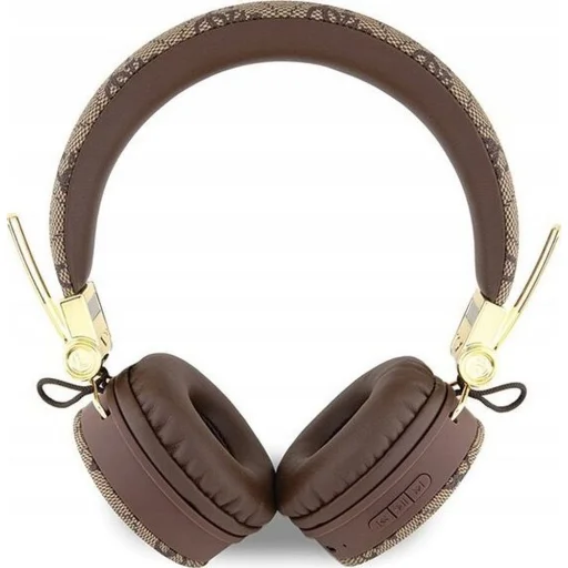Guess PU Bőr 4G Fém Logós Vezeték Nélküli Fejhallgató Barna - 3