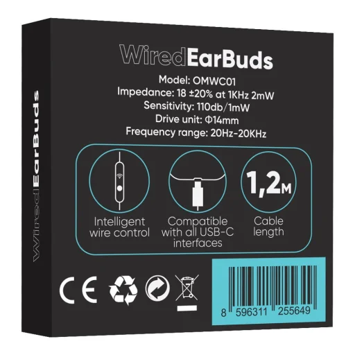 OBAL:ME Vezetékes Fülhallgató USB-C Fekete - 4