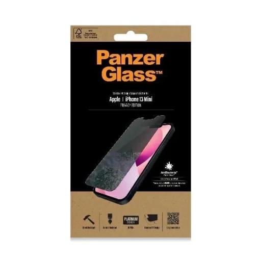 PanzerGlass Standard Super+ antibakteriális betekintésvédő edzett üvegfólia iPhone 13 minihez - 2