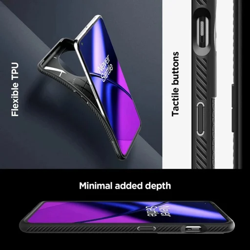  OnePlus 11 5G Matt Fekete Spigen Liquid Air tok - 2