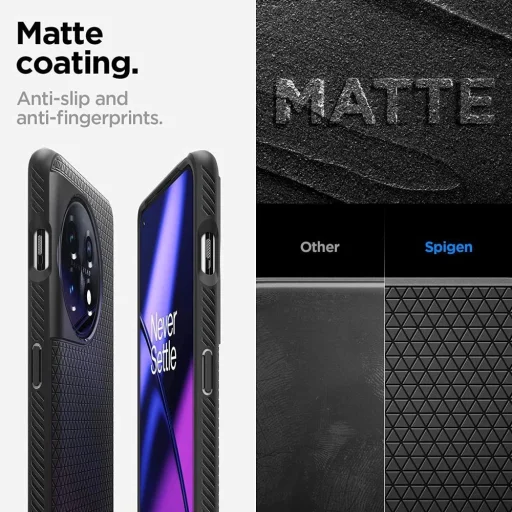  OnePlus 11 5G Matt Fekete Spigen Liquid Air tok - 3