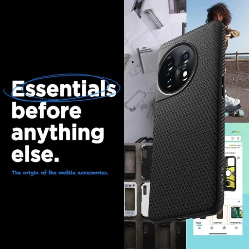  OnePlus 11 5G Matt Fekete Spigen Liquid Air tok - 6