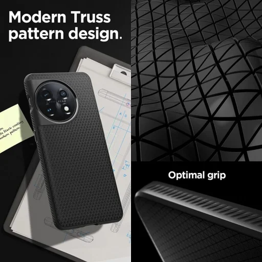  OnePlus 11 5G Matt Fekete Spigen Liquid Air tok - 7