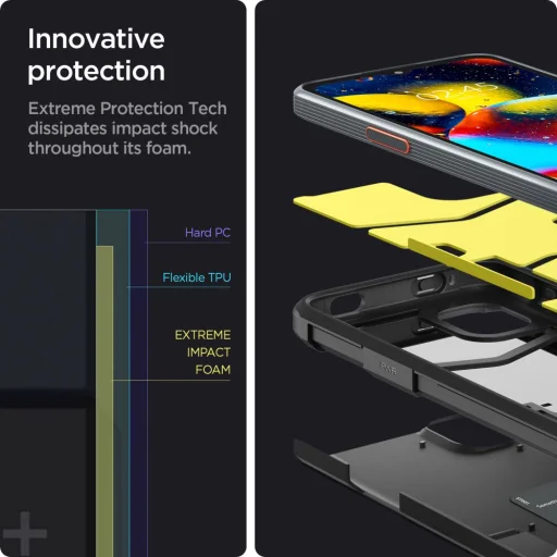  Galaxy Xcover 6 Pro Fekete Spigen Tough Armor Tok - 9