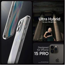  iPhone 15 Pro átlátszó Spigen CRYSTAL HYBRID tok