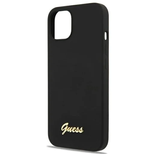 Guess GUHMP13MLSLMGBK iPhone 13 6.1" fekete/fekete keménytok Szilikon Script Arany Logó MagSafe tok - 5