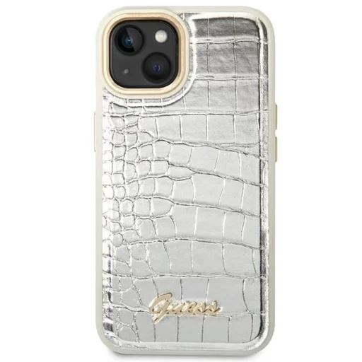 Guess GUHCP14MHGCRHS iPhone 14 Plus 6.7" ezüst / ezüst keménytok Croco Collection tok - 3