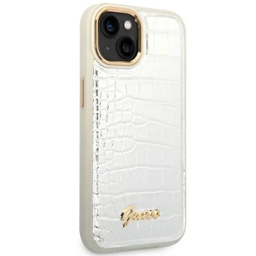 Guess GUHCP14MHGCRHS iPhone 14 Plus 6.7" ezüst / ezüst keménytok Croco Collection tok - 4