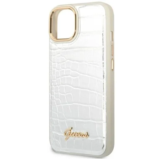 Guess GUHCP14MHGCRHS iPhone 14 Plus 6.7" ezüst / ezüst keménytok Croco Collection tok - 6