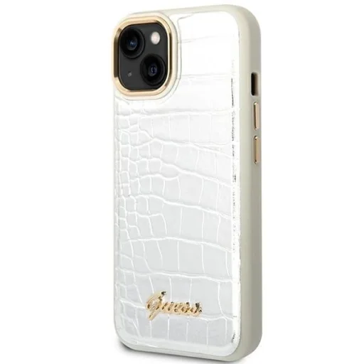 Guess GUHCP14MHGCRHS iPhone 14 Plus 6.7" ezüst / ezüst keménytok Croco Collection tok - 2