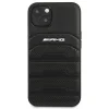 AMG AMHCP14MGSEBK iPhone 14 Plus 6,7 "fekete / fekete keménytok bőr dombornyomott vonalak tok thumbnail