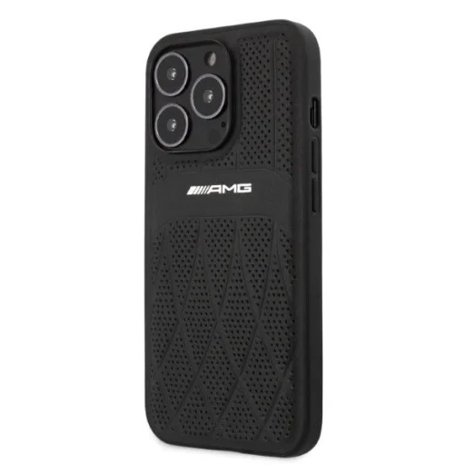 AMG Leather Curved Lines tok iPhone 13 Pro Max - fekete - 2