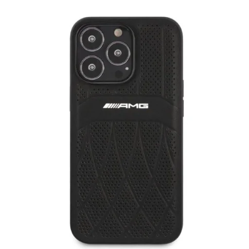 AMG Leather Curved Lines tok iPhone 13 Pro Max - fekete - 3