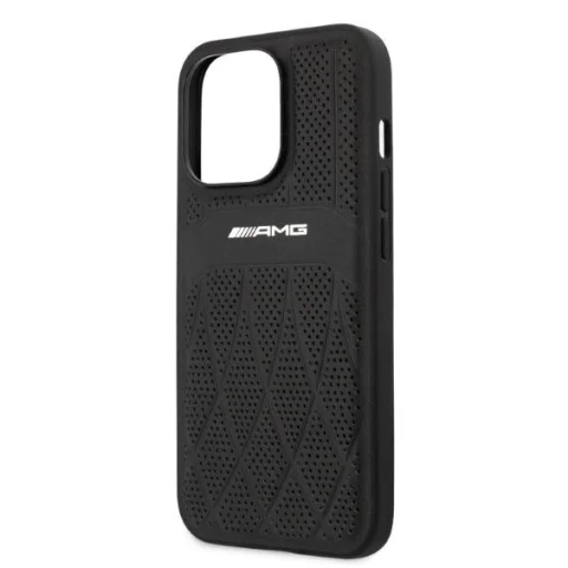 AMG Leather Curved Lines tok iPhone 13 Pro Max - fekete - 6