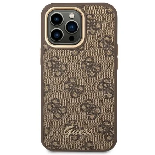 Guess GUHCP14XHG4SHW iPhone 14 Pro Max 6.7" barna/barna kemény tok 4G Vintage Gold Logo tok - 3