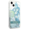 Guess GUHCP14MLFLSN iPhone 14 Plus 6.7" zöld keménytok Flower Liquid Glitter tok - 4
