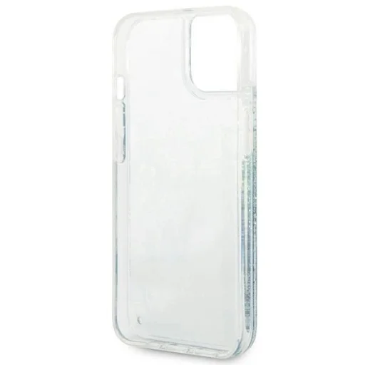 Guess GUHCP14SLFLSN iPhone 14 6.1" zöld / zöld keménytok Flower Liquid Glitter tok - 7