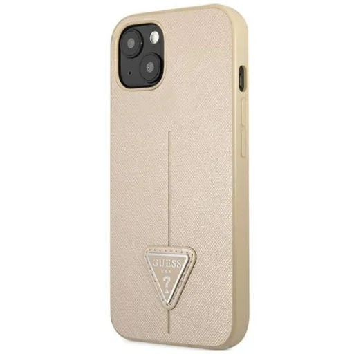 Guess GUHCP14SPSATLE iPhone 14 6,1" bézs tok SaffianoTriangle Logo - 2
