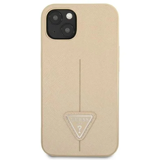 Guess GUHCP14SPSATLE iPhone 14 6,1" bézs tok SaffianoTriangle Logo - 3