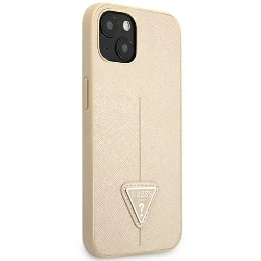 Guess GUHCP14SPSATLE iPhone 14 6,1" bézs tok SaffianoTriangle Logo - 4