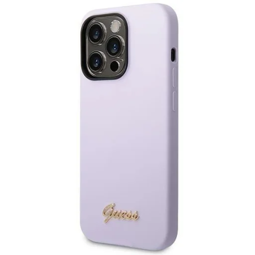 Guess GUHCP14LSLSMU iPhone 14 Pro 6.1" lila/lila kemény tok Szilikon Vintage Arany Logó tok - 2