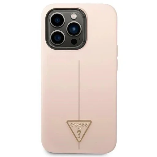 Guess GUHCP14LSLTGP iPhone 14 Pro 6.1" rózsaszín/rózsaszín tok Silicone Triangle - 3
