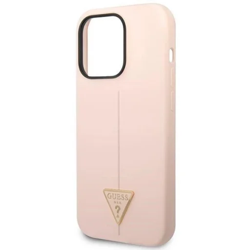 Guess GUHCP14LSLTGP iPhone 14 Pro 6.1" rózsaszín/rózsaszín tok Silicone Triangle - 6