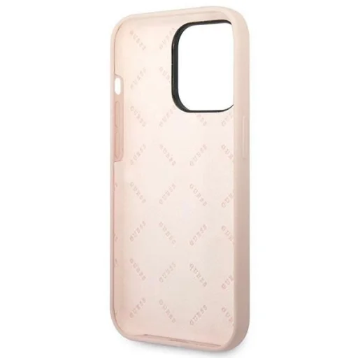 Guess GUHCP14LSLTGP iPhone 14 Pro 6.1" rózsaszín/rózsaszín tok Silicone Triangle - 7