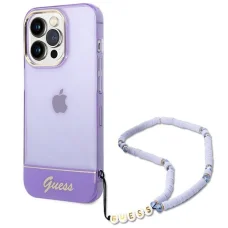 Guess GUHCP14XHGCOHU iPhone 14 Pro Max 6.7" lila/lila keménytok Translucent Pearl Strap
