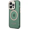 Guess GUHMP14XHTCMA iPhone 14 Pro Max 6.7" green/khaki kemény tok Gold Outline Translucent MagSafe tok thumbnail