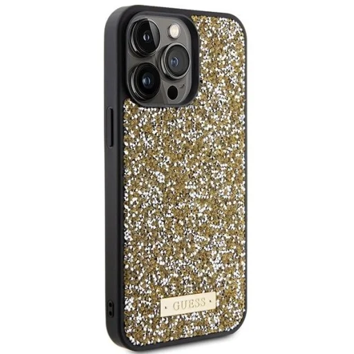 Guess Rhinestone Metal Logo tok iPhone 15 Pro - sárga - 4