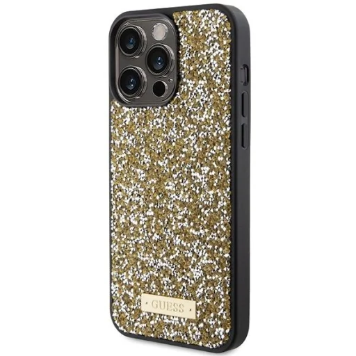 Guess Rhinestone Metal Logo tok iPhone 15 Pro - sárga - 2