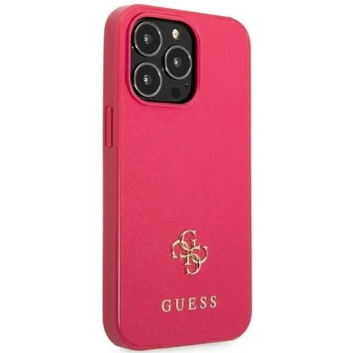 Guess Saffiano 4G Small Metal Logo tok iPhone 13 Pro rózsaszín - 4