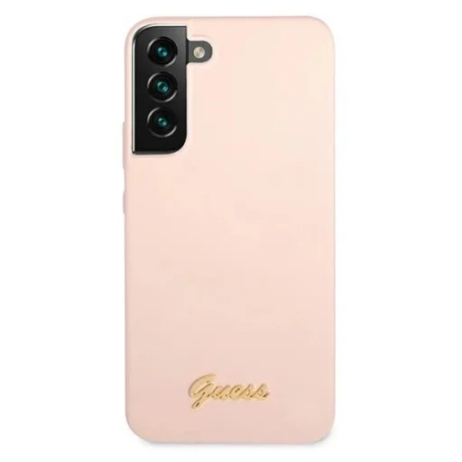 Guess GUHCS22MLSLMGPP S22+ S906 pink/pink hardcase Silicone Script Metal Logo tok - 3